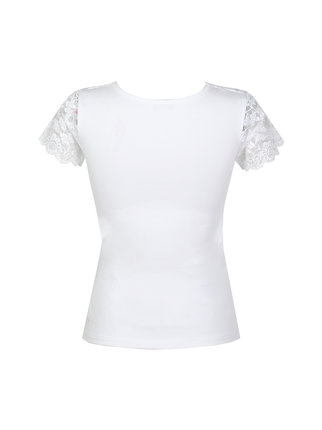 Women's short-sleeved shirt with lace