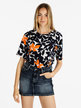 Women's short-sleeved T-shirt with floral print