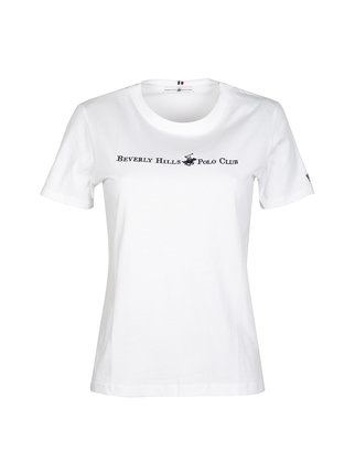 Women's short-sleeved T-shirt with lettering