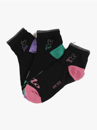 Women's short socks  pack of 3 pairs