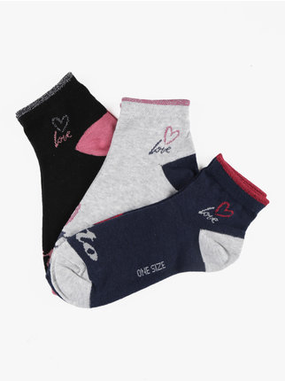 Women's short socks  pack of 3 pairs