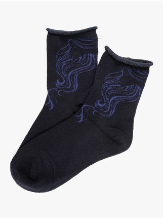 Women's short socks with design