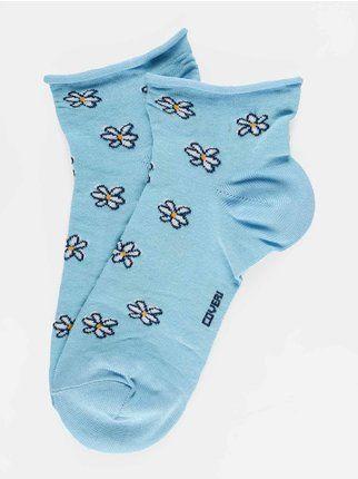 Women's short socks with flowers
