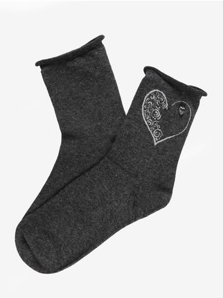 Women's short socks with heart