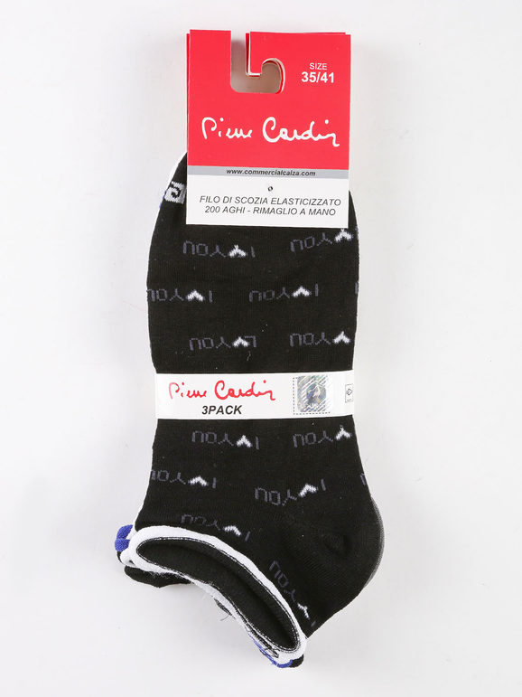 Women's short socks with lettering Pack of 3 pairs