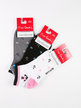 Women's short socks with prints  Pack of 3 pairs
