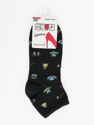 Women's short socks with prints