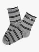 Women's short striped socks with brooch