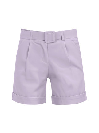 Women's shorts with belt and cuff
