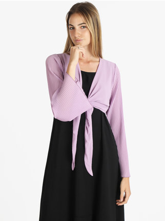 Women's shrug with pleated bell sleeves