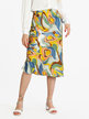 Women's silk effect print skirt