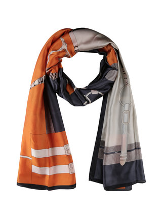 Women's silk scarf with prints