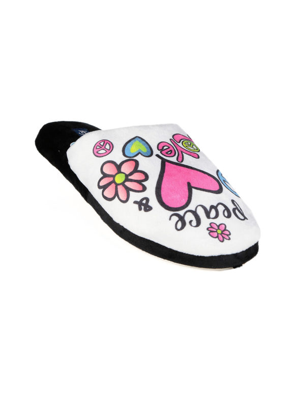Women's slippers in printed fabric