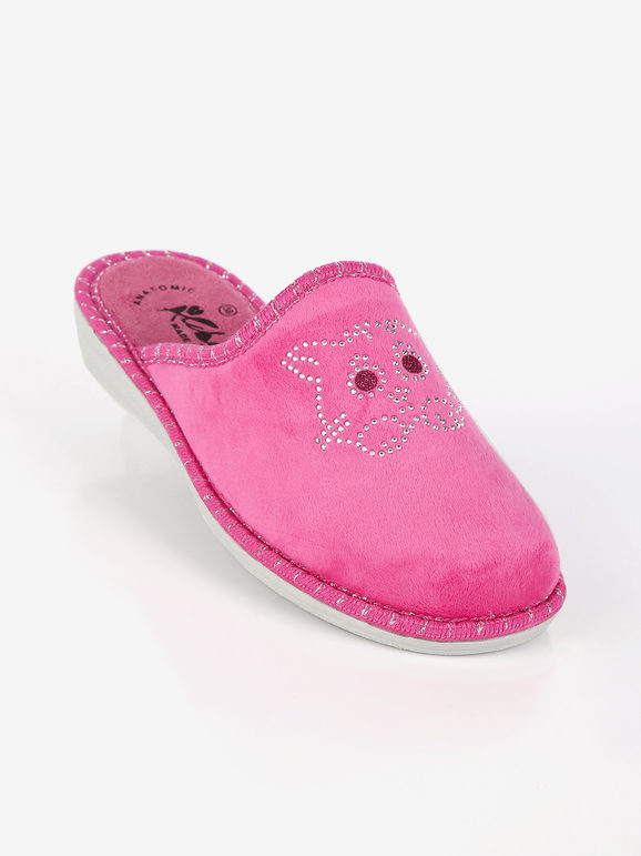 Women's slippers with rhinestones