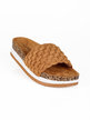 Women's slippers with suede platform
