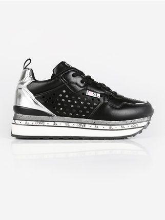 Women's sneakers in perforated eco-leather