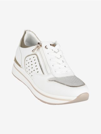 Women's sneakers with wedge and lurex