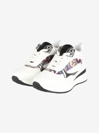 Women's sneakers with wedge and prints