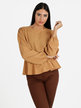 Women's solid color blouse with long sleeves