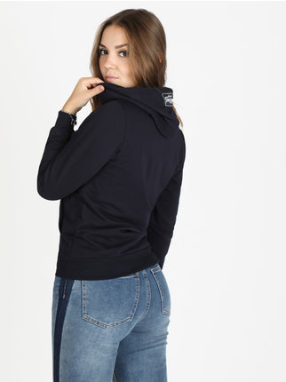 Women's sports sweatshirt with zip and hood