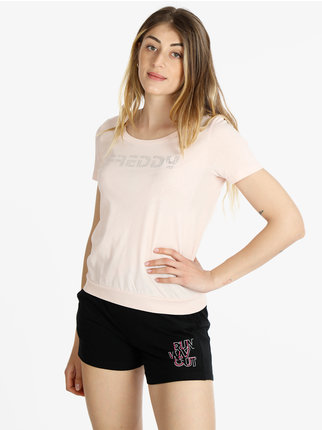 Women's sports T-shirt with lettering