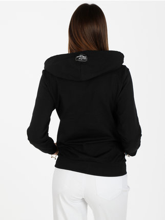 Women's sporty sweatshirt with hood and zip