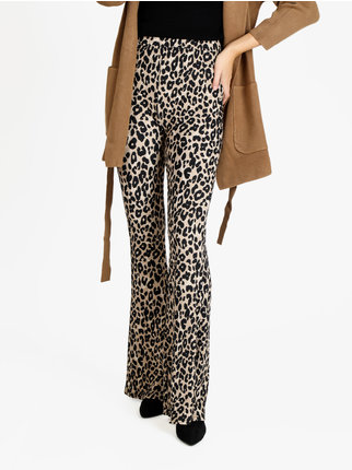 Women's spotted flared trousers