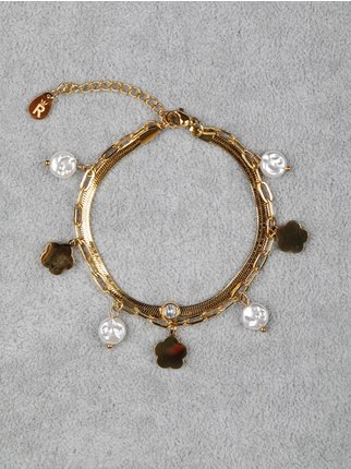 Women's steel bracelet with pendants