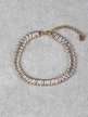 Women's steel bracelet with rhinestones