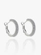 Women's steel earrings with rhinestones