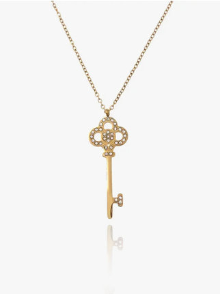 Women's steel key choker necklace