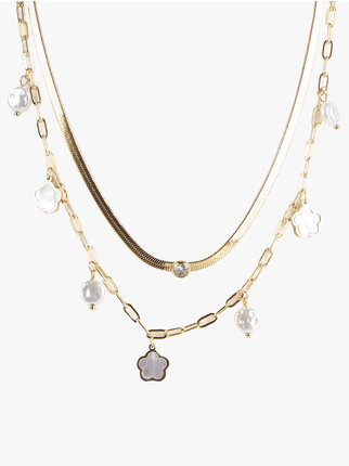 Women's steel necklace with pendants