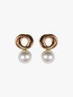 Women's steel pearl earrings