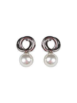 Women's steel pearl earrings