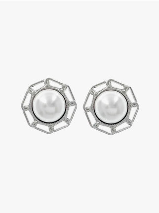 Women's steel stud earrings