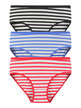 Women's striped cotton briefs. Pack of 3 pairs
