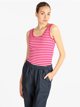 Women's striped cotton tank top