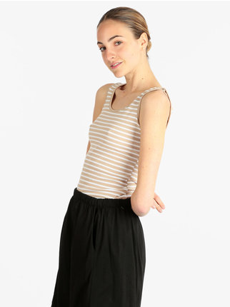 Women's striped cotton tank top
