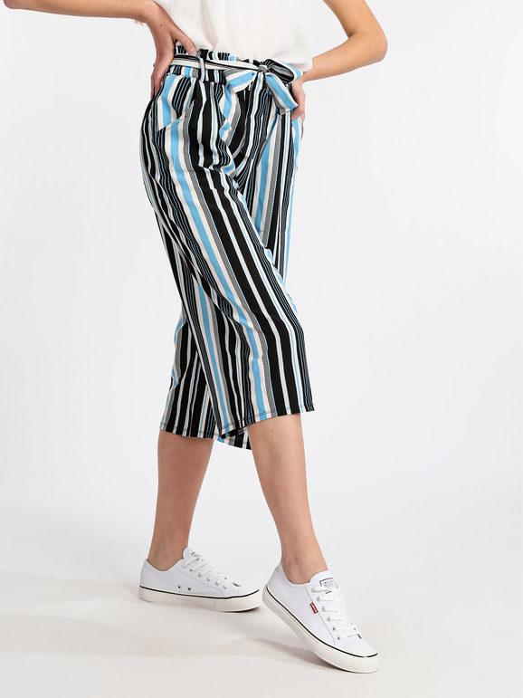 Multicoloured Tropical Print Culotte Trousers - Quiz Clothing