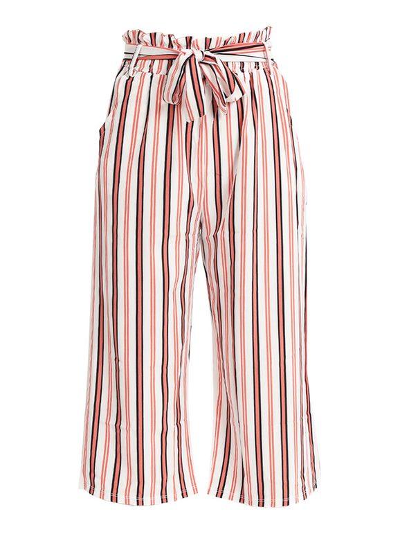 Women's striped culotte trousers