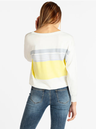 Women's striped pullover with glitter