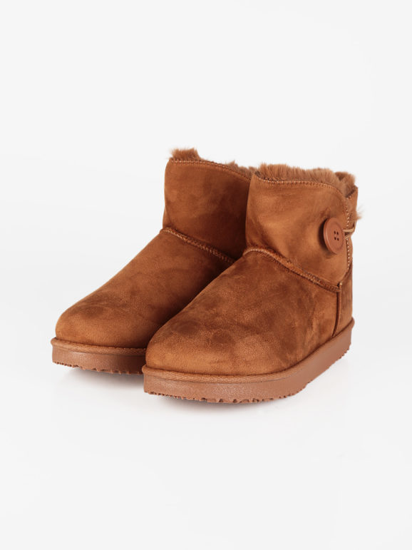 Women's suede ankle boots with fur