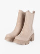 Women's suede ankle boots with heel and platform