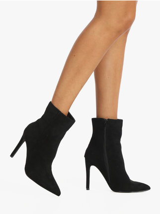 Women's suede ankle boots with heels