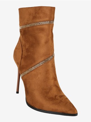 Women's suede ankle boots with stiletto heel