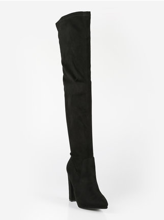 Women's suede boots with heel