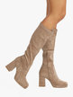 Women's suede boots with heels