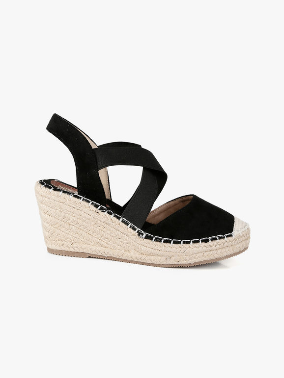 Women's suede campesine shoes with wedge