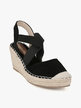 Women's suede campesine shoes with wedge