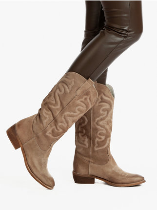 Women's suede Texan boots
